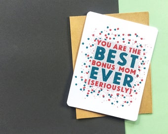 Best Bonus Mom card | Mom Birthday card | Bonus Mom Birthday card | Mom Birthday Card | Funny card for stepmom, mother in law, mentor