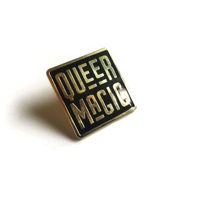 Queer Magic Enamel Pin Queer Cloissone Pin Pins for friends Queer Magic Pin Lgbtq pride flair Gay glitter Black