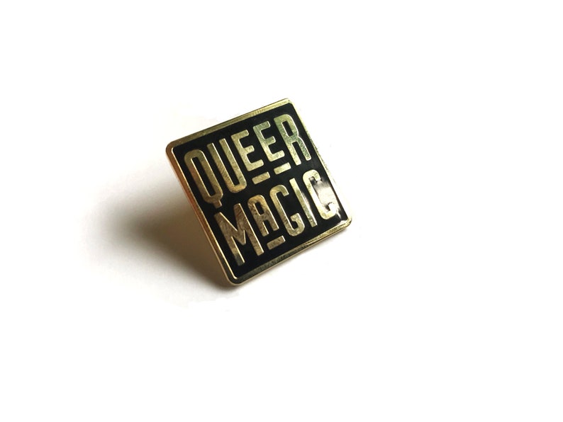Queer Magic Enamel Pin Queer Cloissone Pin Pins for friends Queer Magic Pin Lgbtq pride flair Gay glitter Black