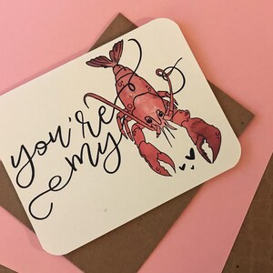 You&#39;re My Lobster valentine&#39;s day card lobster card, friends card for v-day