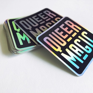 Queer Magic Vinyl Sticker Holographic Queer Magic Sticker Queer Pride Sticker image 4