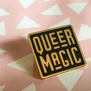 Queer Magic Enamel Pin Queer Cloissone Pin Pins for friends Queer Magic Pin Lgbtq pride flair Gay glitter image 3