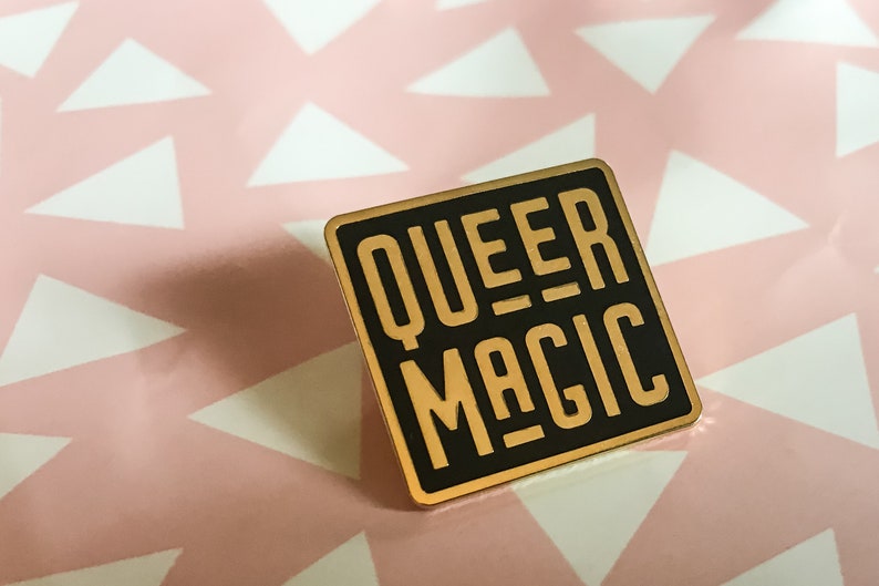 Queer Magic Enamel Pin Queer Cloissone Pin Pins for friends Queer Magic Pin Lgbtq pride flair Gay glitter image 3
