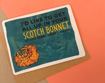 Funny dirty cards | Valentine |Scotch Bonnet Pepper card | Inappropriate I Love You card | Naught cards for girlfriend | Jalapeno Pants Card