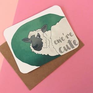 Carte mignonne de brebis | Vous me manquez | Tu me manques carte | Carte mouton pour mari | Carte Meilleur ami