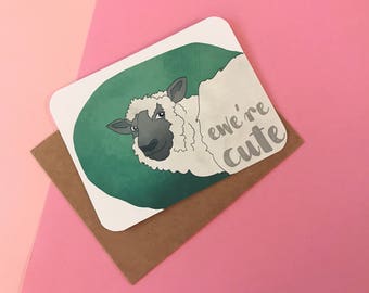 Ewe're Cute card | Missing You | I Miss You Card | Sheep Card for Hubby | Best Friend Card