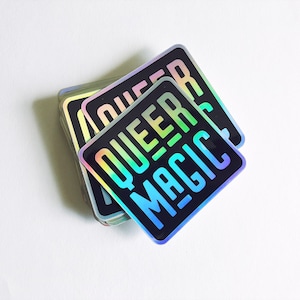 Queer Magic Vinyl Sticker Holographic Queer Magic Sticker Queer Pride Sticker image 7