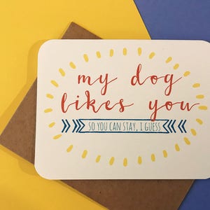 Il mio cane ti piace. Puoi rimanere con la carta. Nuova scheda di relazione Biglietto D'Anniversario Mi hai avuto a Woof Carta Gay & Lesbica