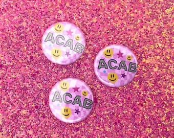2000s aesthetic ACAB button / ACAB magnet