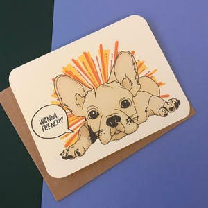 quiere tarjeta francesa / Valentine / Bulldog francés / tarjeta divertida inapropiada / tarjeta sucia / tarjeta para novio / tarjeta para novia / tarjeta de perro