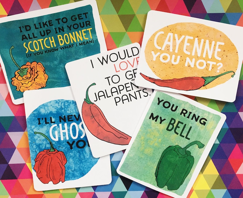 Funny Food Pun Card Ring My Bell Pepper Card I Love You Etsy