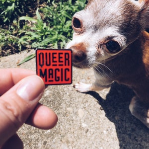 Queer Magic Enamel Pin Queer Cloissone Pin Pins for friends Queer Magic Pin Lgbtq pride flair Gay glitter Red