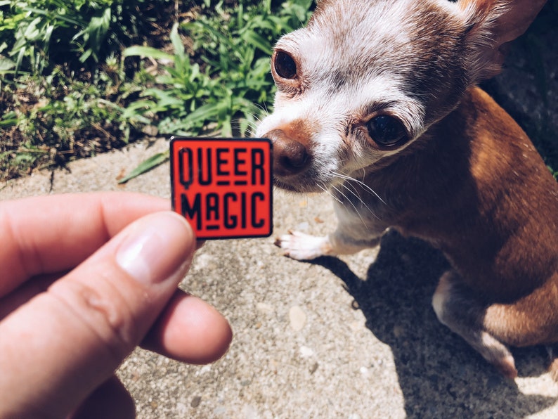 Queer Magic Enamel Pin Queer Cloissone Pin Pins for friends Queer Magic Pin Lgbtq pride flair Gay glitter Red