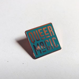 Queer Magic Enamel Pin Queer Cloissone Pin Pins for friends Queer Magic Pin Lgbtq pride flair Gay glitter Teal