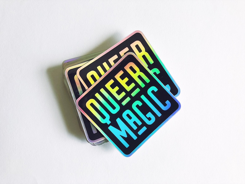 Queer Magic Vinyl Sticker Holographic Queer Magic Sticker Queer Pride Sticker image 1