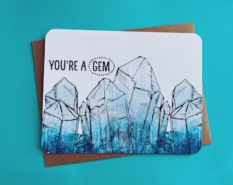 You're A Gem Card: Crystal Thank You Note