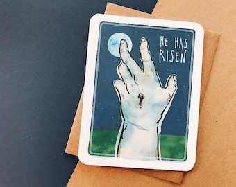 Easter Card | Jesus | He Has Risen | Zombie | Funny Easter Card | Sacrilegious Card | Zombie Jesus | Stigmata | Funny Easter Card