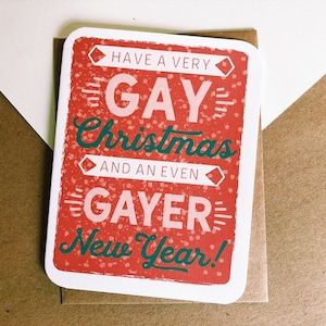 carte de Noel la plus gaie gay noel et une nouvelle année gayer . jours fériés queer