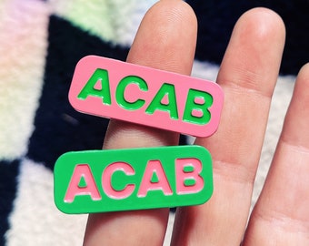 ACAB Enamel Pin / If I got mugged I would call a cab / 1312 / BLM