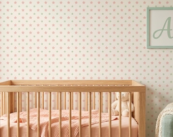 Dainty Flower Wallpaper, Soft Pastel Nursery Decor, Small Floral Pattern, Peel and Stick