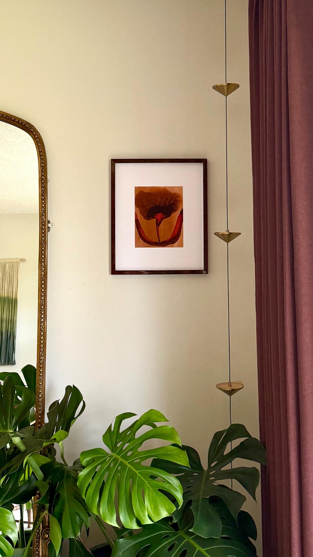 Floral Wall Art Print | Earth Tone Watercolor Flower Painting | Unique ...
