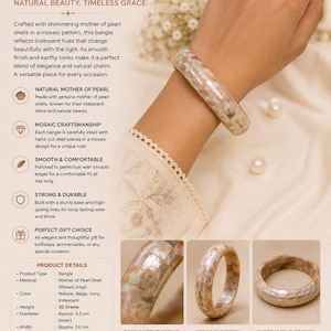 Radiant Shell Mosaic Bangle | Mother of Pearl Inspired Coastal Chic Bracelet