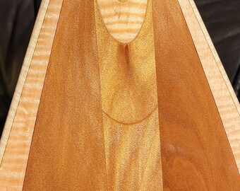 Canoe Paddle, "Ancient Kauri Beauty III" Design, 5 degree Single-Bend S-Blade, 50,000 year old Ancient Kauri and Curly Maple, paddle only