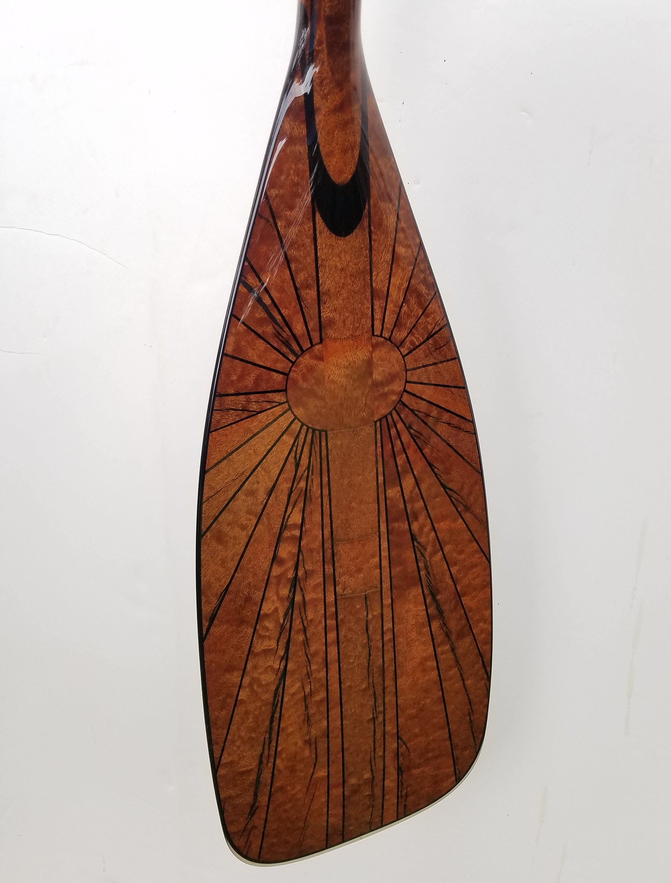 African Sun Canoe Paddle one Paddle, Ebony, Sapele, display Stand NOT