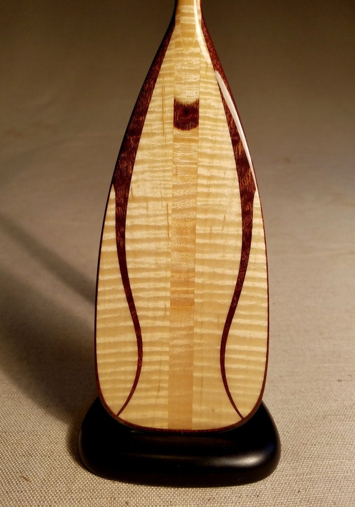 Wooden Canoe Paddle on Ebony Display stand 1/3rd scale Etsy