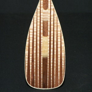 Wooden Canoe Paddle, 1/3rd Scale, 5 Degree S-Blade, "Salt and Pepper" Design, Single Paddle, Many Other Designs and Sizes Available