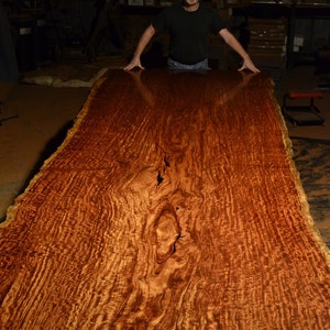 Bubinga Slab Table, 16' 8 long, X 62 wide with Live Edges, 3 thick, Finished Table Top weighs 900 lbs. image 1