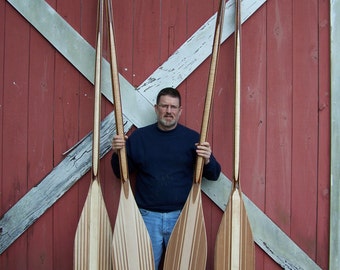 Wooden Canoe Paddles, 1.75 Scale, 9' long, Collection of 4 to be Displayed as Art Pieces in the "Canoe Club" at Palmetto Bluff, Bluffton, SC