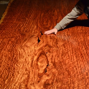 Bubinga Slab Table, 16' 8 long, X 62 wide with Live Edges, 3 thick, Finished Table Top weighs 900 lbs. image 4