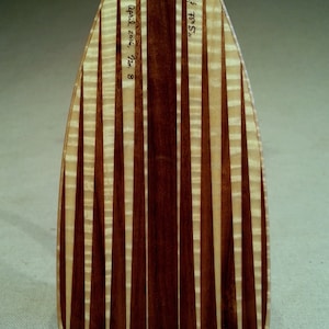 1/3rd Scale Wooden Canoe Paddle, "Salt & Pepper" design, Curly Maple and Claro Walnut