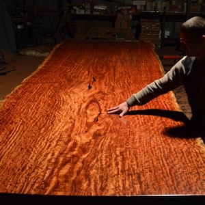 Bubinga Slab Table, 16' 8 long, X 62 wide with Live Edges, 3 thick, Finished Table Top weighs 900 lbs. image 2