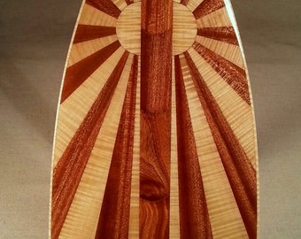 Wooden Canoe Paddle, 12 Degree, Double Bend S-Blade, "Sunrise", No. 11