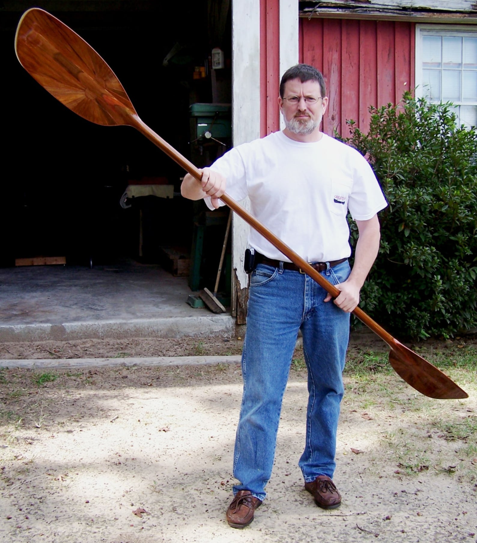 Wooden Kayak Paddle, 45 Degree Feather Angle, 235 Cm Long, Lightweight