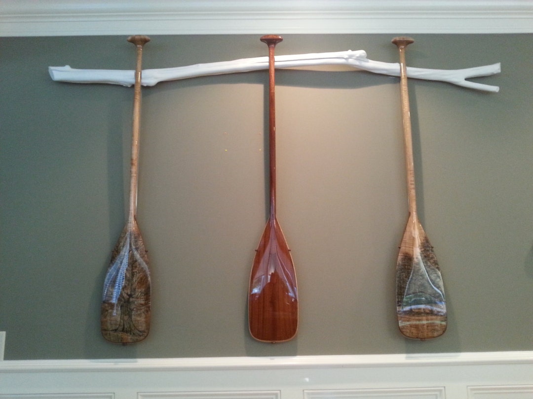 Paddle Display Hanger, Crepe Myrtle Branch, Custom Fit for 3 Wood Song Canoes Paddles Etsy
