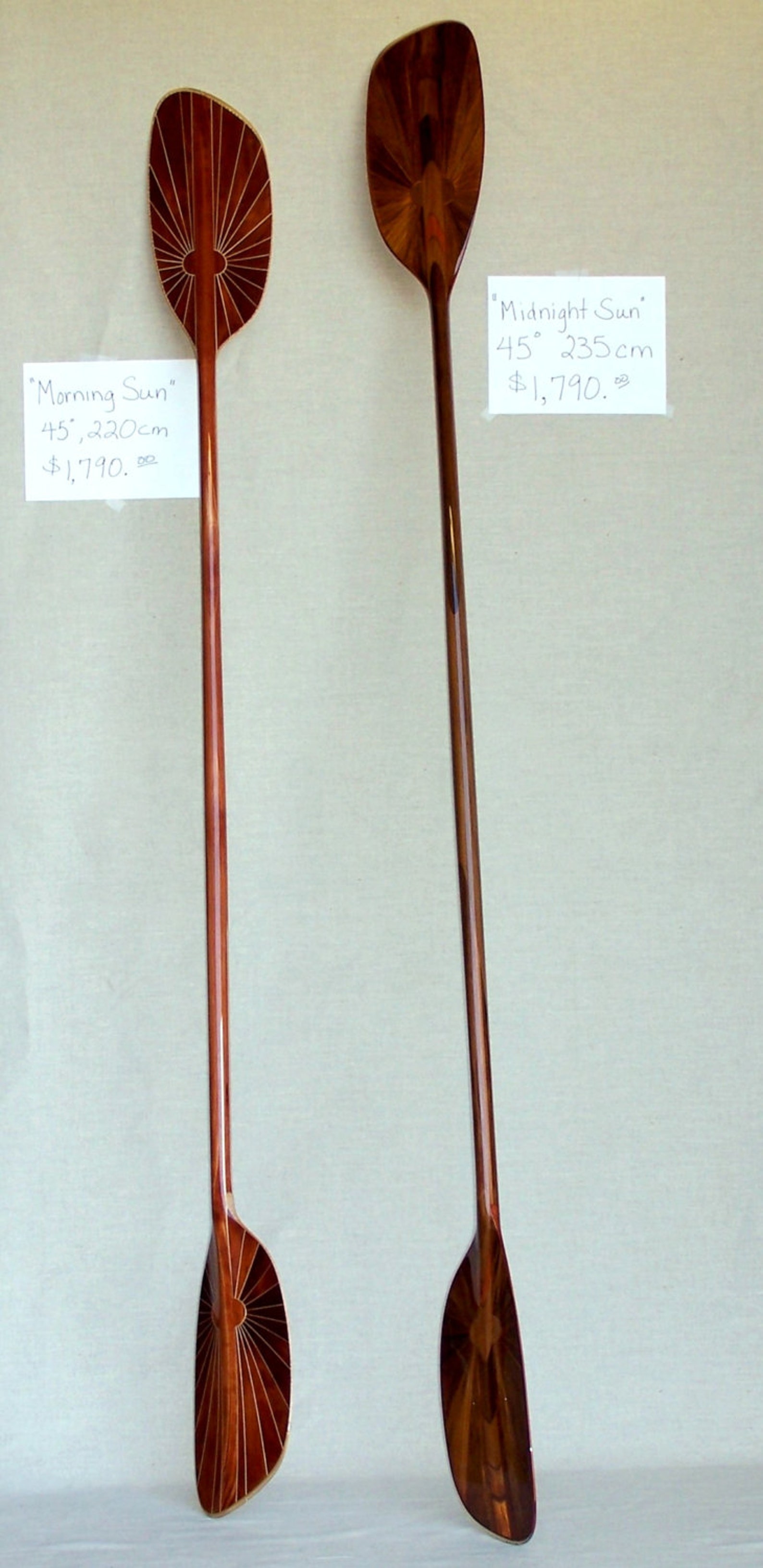 Wooden Kayak Paddle, 45 Degree Feather Angle, 235 Cm Long, Lightweight