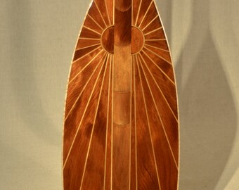 Wooden Canoe Paddle, 5 Degree S-Blade, "Ancient Sun", Ancient Kauri Edition