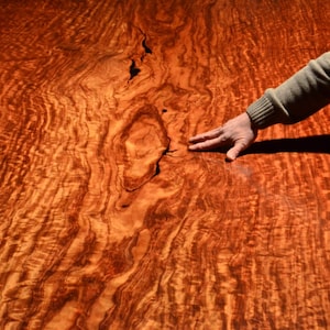 Bubinga Slab Table, 16' 8 long, X 62 wide with Live Edges, 3 thick, Finished Table Top weighs 900 lbs. image 3