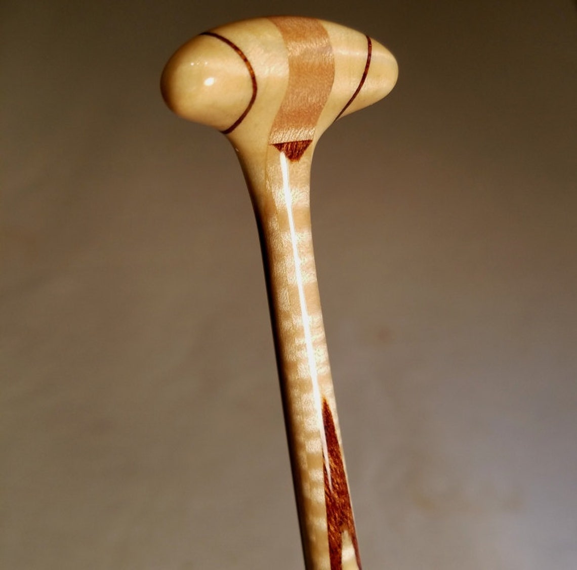 Houten kano peddel Ebony tentoongesteld staan Witte Etsy