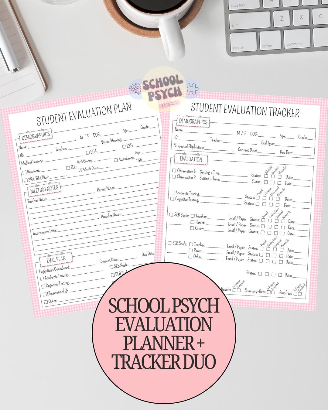 Printable School Psychologist Evaluation Planner and Tracker - Digital ...