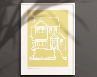 Personalised house prints in portrait format