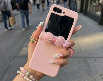 3D Bow Phone Case for Samsung Z Flip 5/6/7 | Candy Color Flip Cover