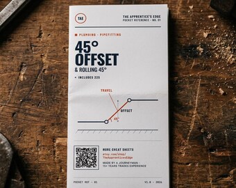 Sanitair pijpfitting 45-graden offset spiekbriefje (afdrukbaar)