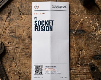PE-socket Fusion Pocket-referentiegids (afdrukbaar in drieën) voor loodgieters