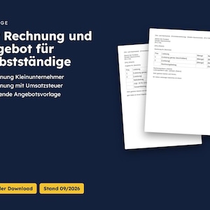Invoice and quote set for freelancers (Word), small businesses and those with VAT
