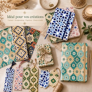 10 digitala marockanska mönster | Sömlösa mosaikplattor | Högupplösta bohemiska bakgrunder för anteckningsböcker, scrapbooking, brevpapper