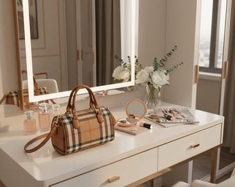 Bolso de hombro a cuadros de gran capacidad, bolso bandolera para mujer, bolso con correa ajustable, bolso de mano de piel sintética, bolso de viaje para el día a día.